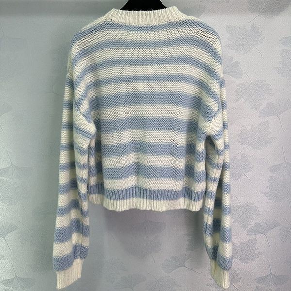 【新作2024AW】ロエベ_レディース 偽物 ストライプ アナグラム セーター lou71335